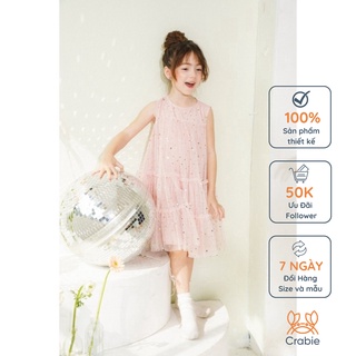 Váy bé gái LEAH thiết kế khoét nách lưới Hồng sao nhí dự tiệc xinh xắn cho bé 3,4,5,6,7,8,9,10 tuổi - Twinkle Dress