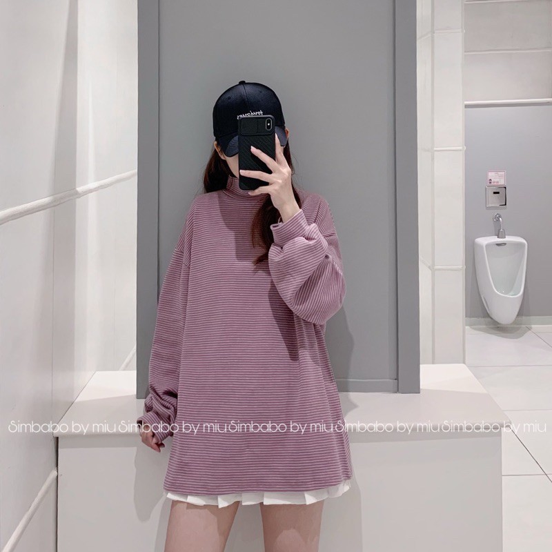 Áo nỉ len kẻ cổ 3p Simbabo | BigBuy360 - bigbuy360.vn