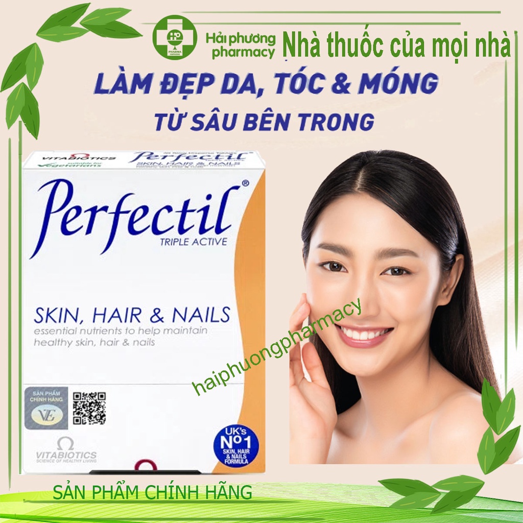 Vitabiotics Perfectil Skin, Hair &amp; Nails - Cung Cấp Dưỡng Chất Giúp Da Sáng, Tóc Mượt &amp; Móng Chắc