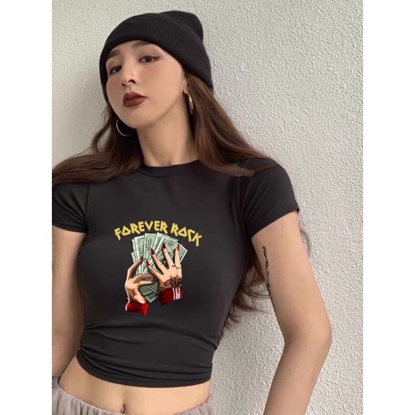 Áo Croptop Cộc Tay In Hình PNG Nary Closet 2022