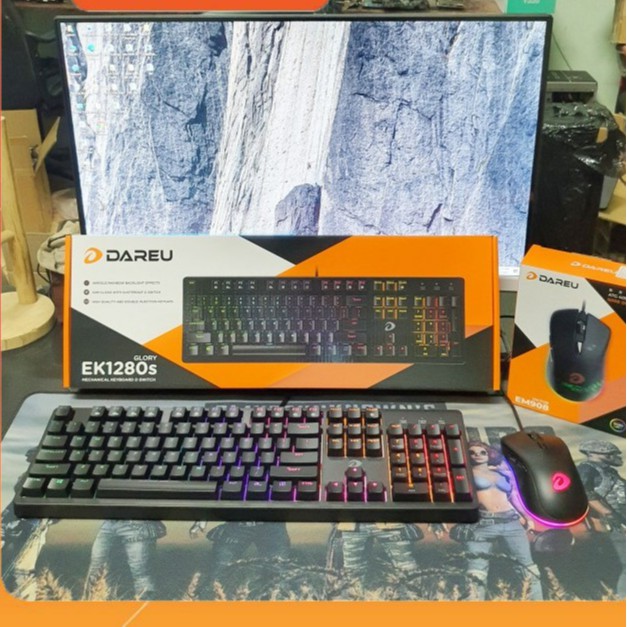 Bộ Gear Cao Cấp Dareu Bàn Phím Cơ EK1280s  + Chuột Gaming EM908 - Led RGB + Tặng Bàn di 30*70*3ly - 𝓢𝓱𝓸𝓹 𝓢𝓸́𝓲 𝓗𝓸𝓪𝓷𝓰