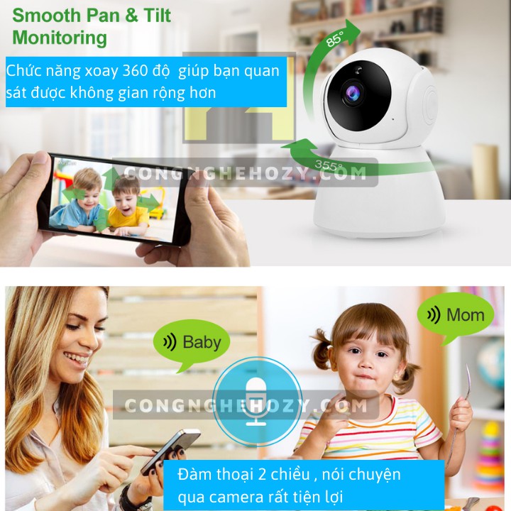 Camera WIFI trong nhà 5.0 Mpx V380 PRO Q8 HD xoay quay theo chuyển động  độ phân giải cao 2536×1920