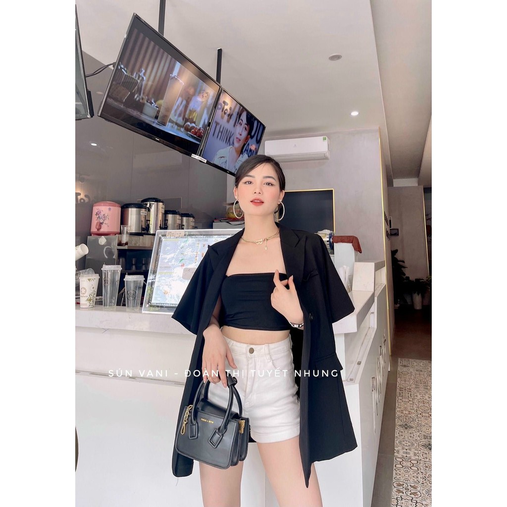 Áo cổ vest blazer fom unisex nắp túi nhiều màu cá tính