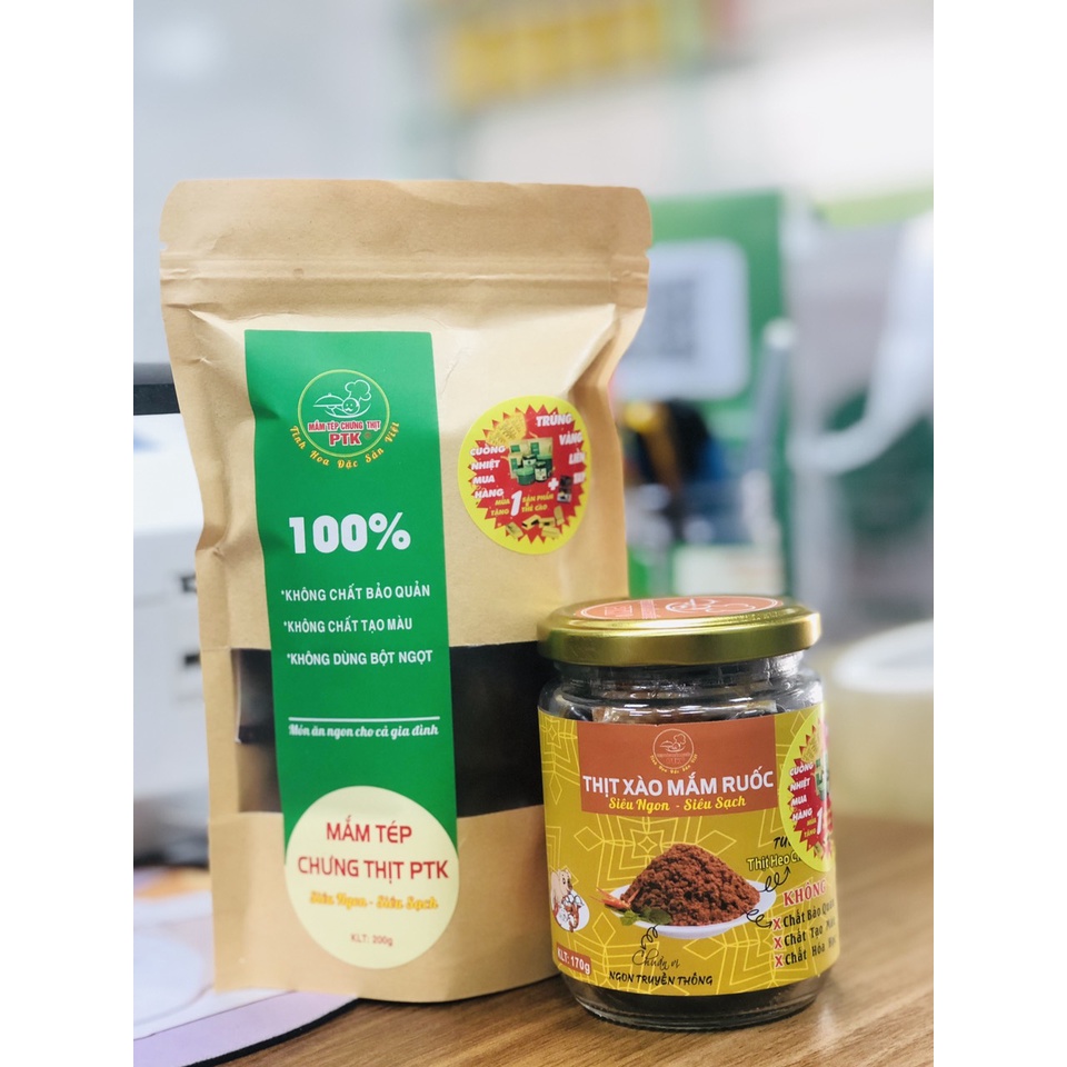 1 túi Mắm Tép Chưng Thịt 200g và 1 lọ Thịt Xào Mắm Ruốc 170g