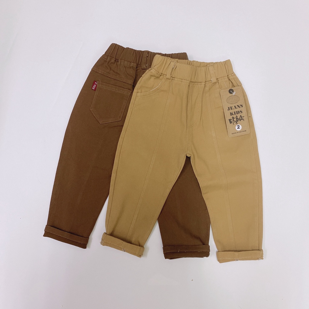 Quần dài cho bé trai bé gái chất kaki mềm mịn cho bé từ 8-31kg kaki 3 màu
