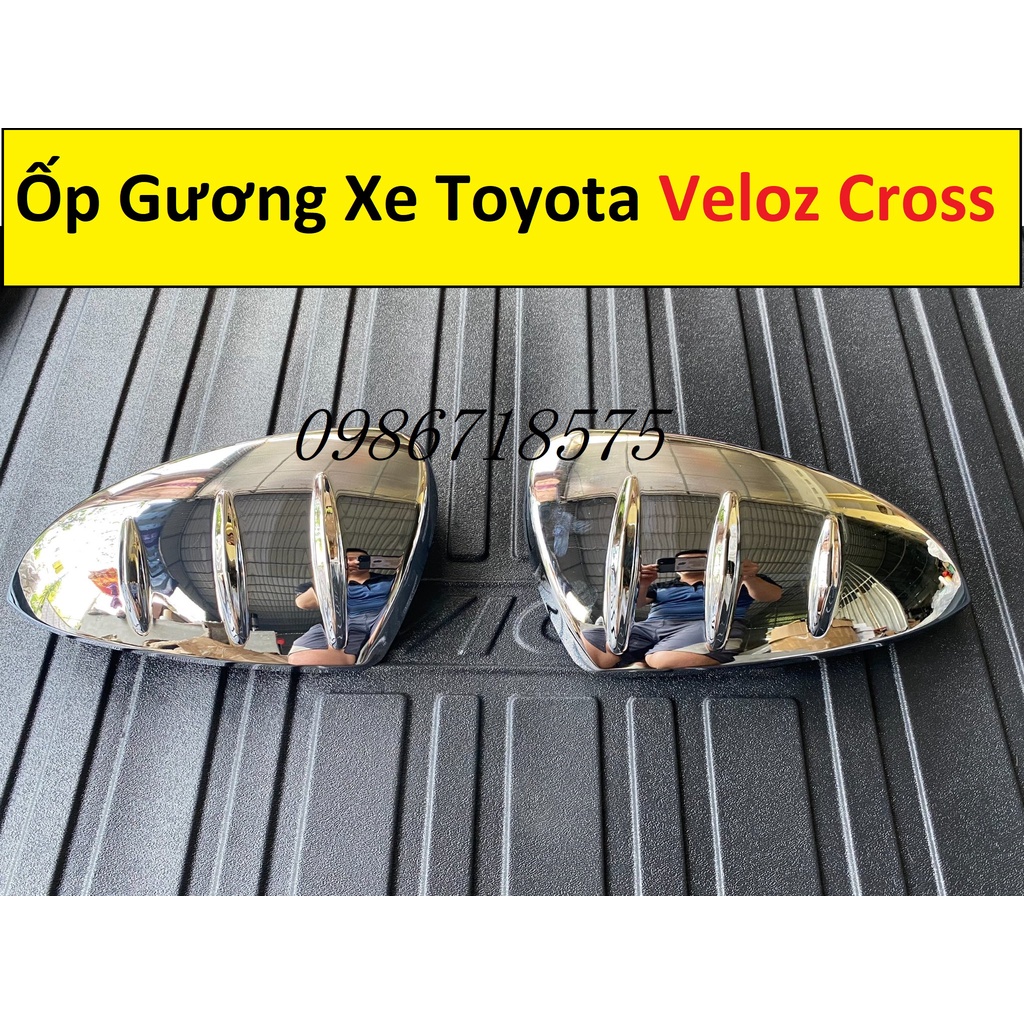 Ốp Gương Xe Toyota Veloz Cross 2022-23, Avanza 2023 Mẫu Mạ Crom Trơn Hoặc Gân Cao Cấp