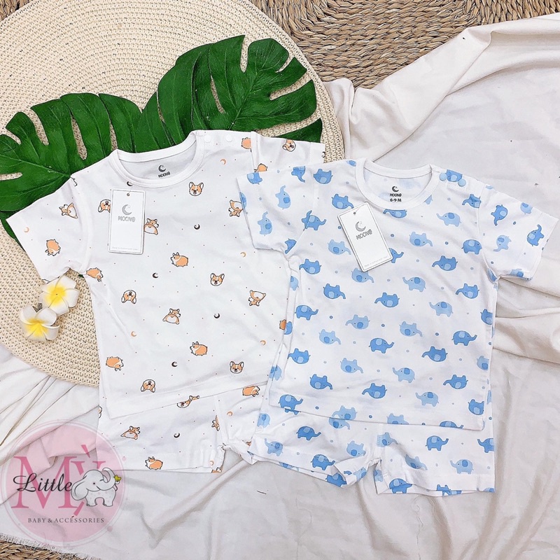 Bộ Moon cộc tay peptit hoạ tiết bé trai gái