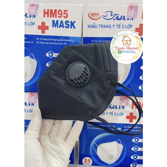 [Hộp N95 Có Van Nhiều Nàu ] Khẩu Trang HM95 5 Lớp Chống Bụi Mịn PM2.5 Ôm Sát Có kẹp Kim Loại Chắc Chắn Ở Sống Mũi