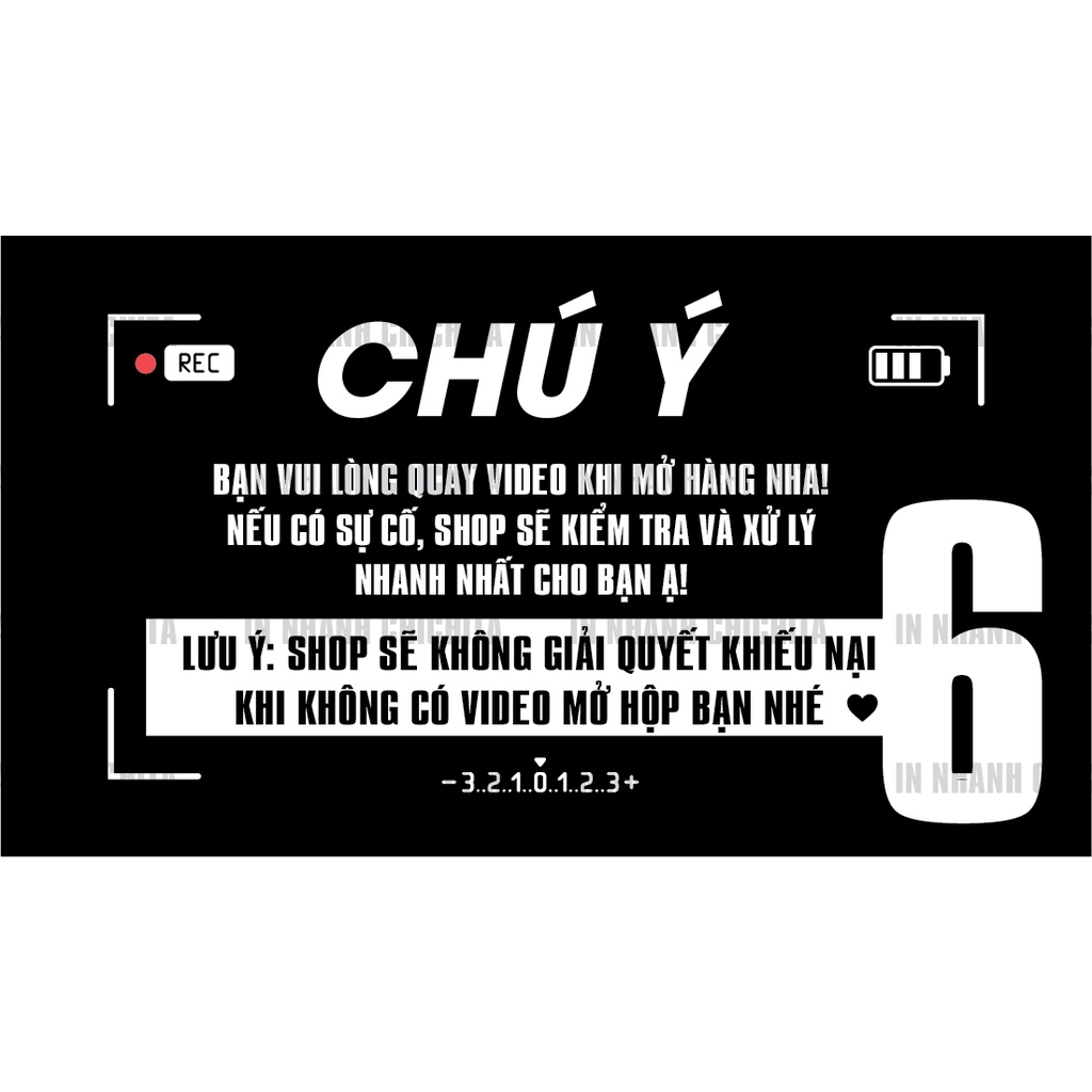 Tem Dán Chú Ý Quay Video Trước Khi Mở Hàng Có Keo Dính 9x5cm
