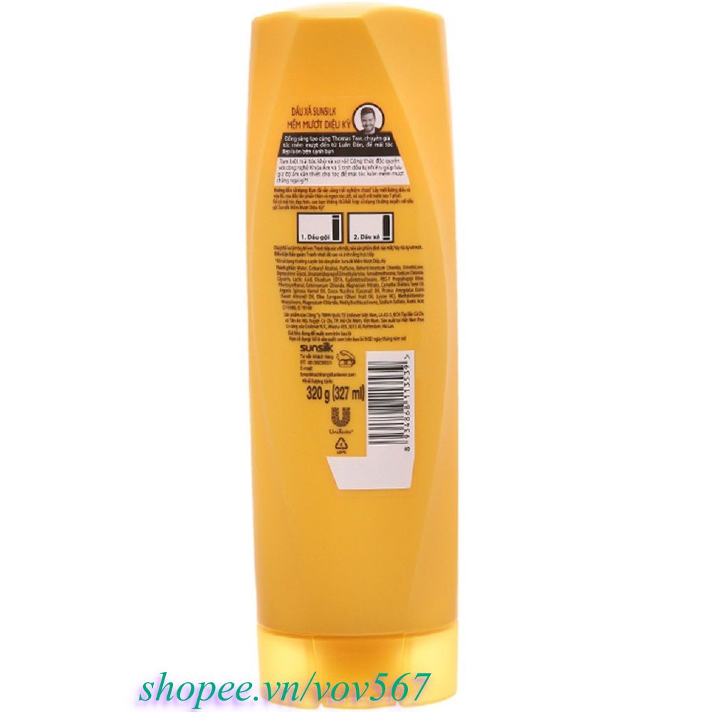 Dầu Xả Sunsilk 320G mềm mượt 100% chính hãng