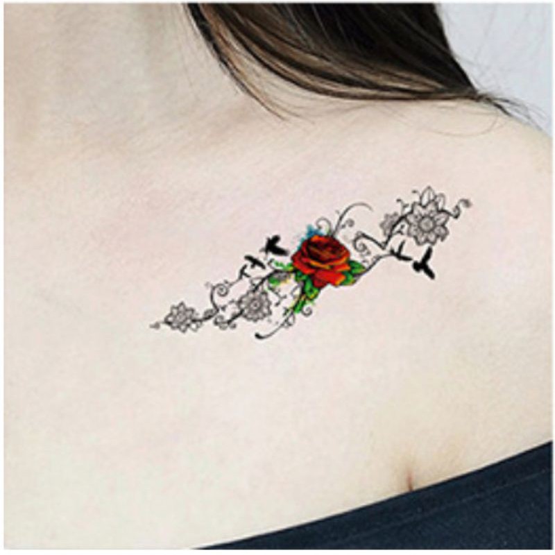 Hình xăm hoa văn p24. Xăm dán tatoo mini tạm thời, size &lt;10x6cm