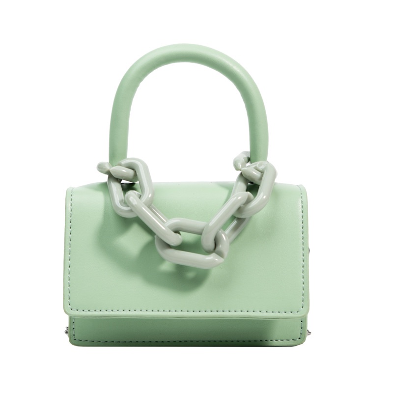 Túi Xách Đeo Vai Mini Màu Sắc Ngọt Ngào Phối Dây Xích Đơn Giản Xinh Xắn Dành Cho Nữ