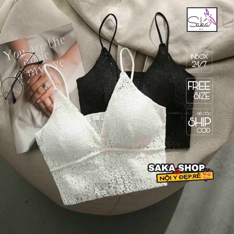 Áo 2 dây ren cao cấp phối áo 2 màu trắng và đen