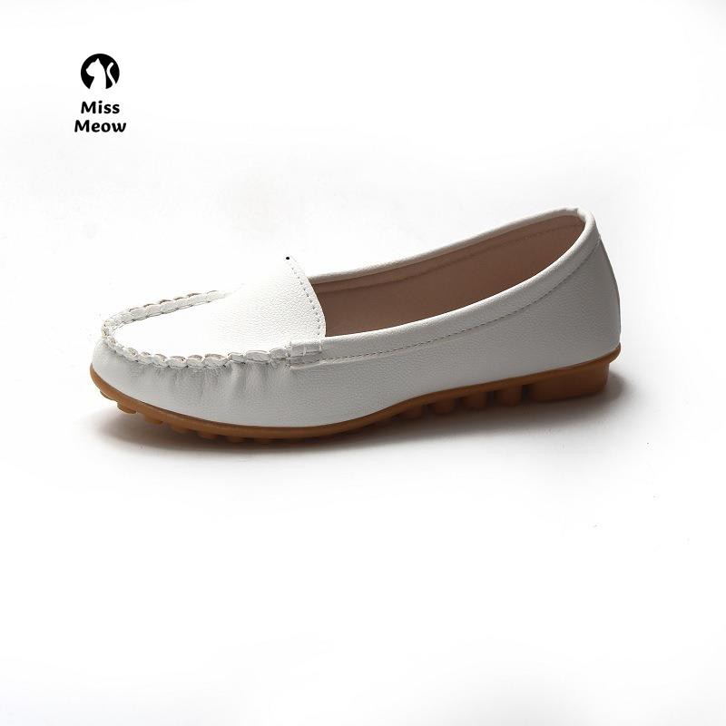 Miss meow Giày Doudou nữ mùa xuân 2021 mới thoải mái và đa năng lười một chân | BigBuy360 - bigbuy360.vn