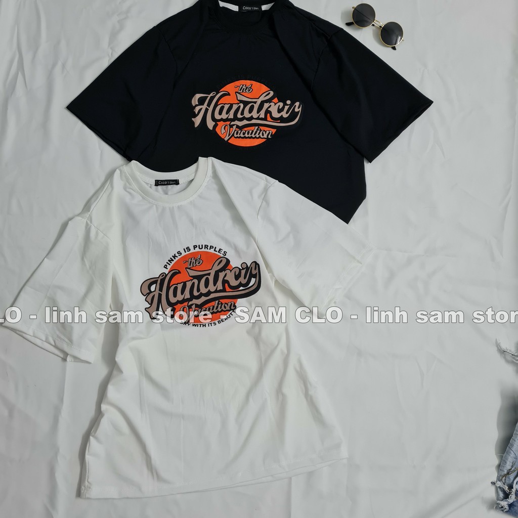 Áo thun tay lỡ freesize nữ - thun phông form rộng Unisex, mặc lớp, nhóm, cặp, in chữ HANDRCIY VACATION | BigBuy360 - bigbuy360.vn