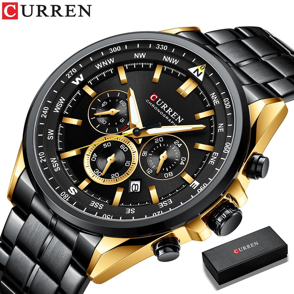 CURREN New Fashion Men Watches Stainless Steel Top Brand Luxury Sports Quartz waterproof 8399B