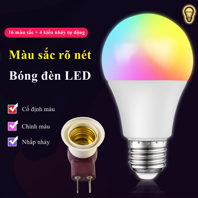 Đèn led bóng TRÒN , DÂY 5M DÁN ARGB đổi 16 TRIỆU màu KÈM remote nháy theo nhạc trang trí , decor phòng cho livestream