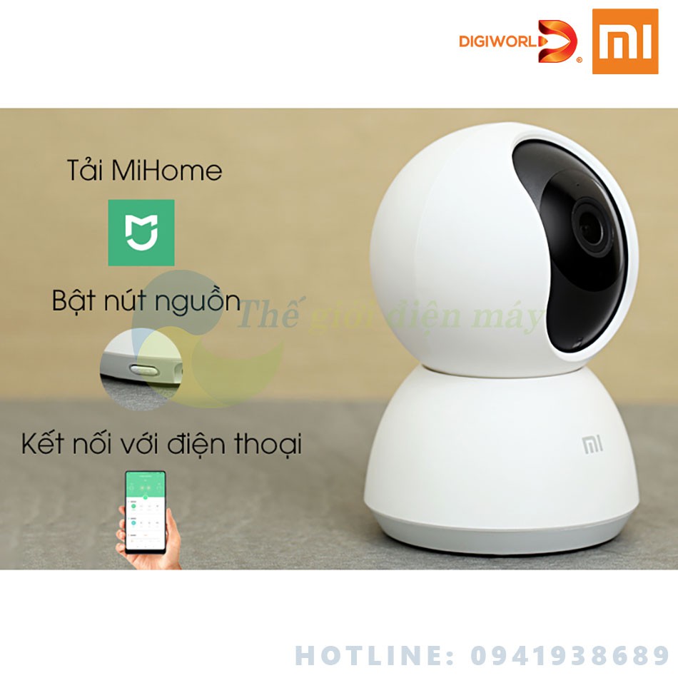 [Bản quốc tế] Camera giám sát Xiaomi xoay 360 độ IP fullHD 1080P Xiaomi Mi home security 360 độ - Digiworld phân phối | BigBuy360 - bigbuy360.vn