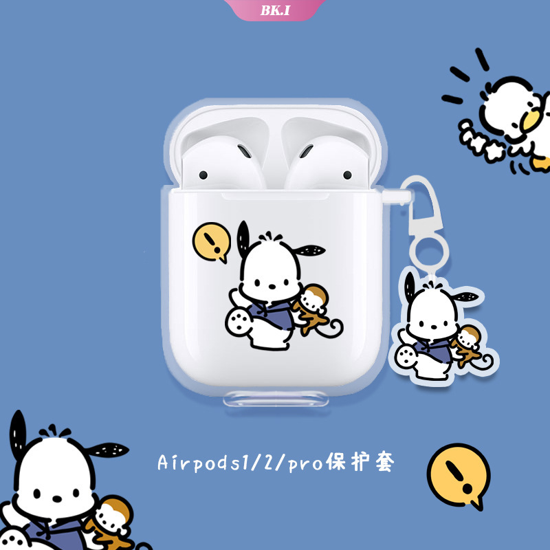Vỏ bảo vệ hộp sạc tai nghe airpods 1 / 2 /pro bằng silicon trong suốt hình nhân vật hoạt họa xinh xắn