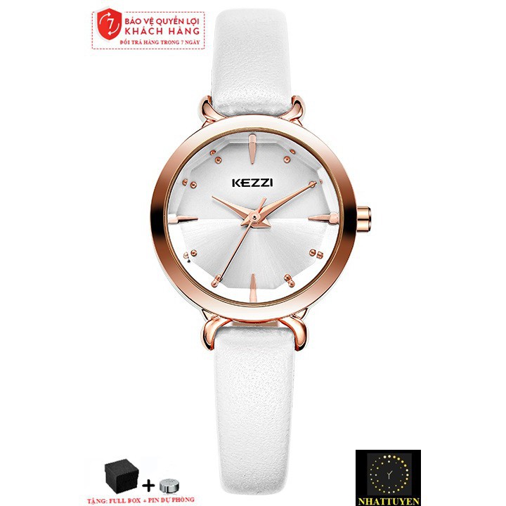 [ xả kho ] ĐỒNG HỒ NỮ KEZZI 1651 DÂY DA CAO CẤP, MẶT TRÒN, THIẾT KẾ HIỆN ĐẠI