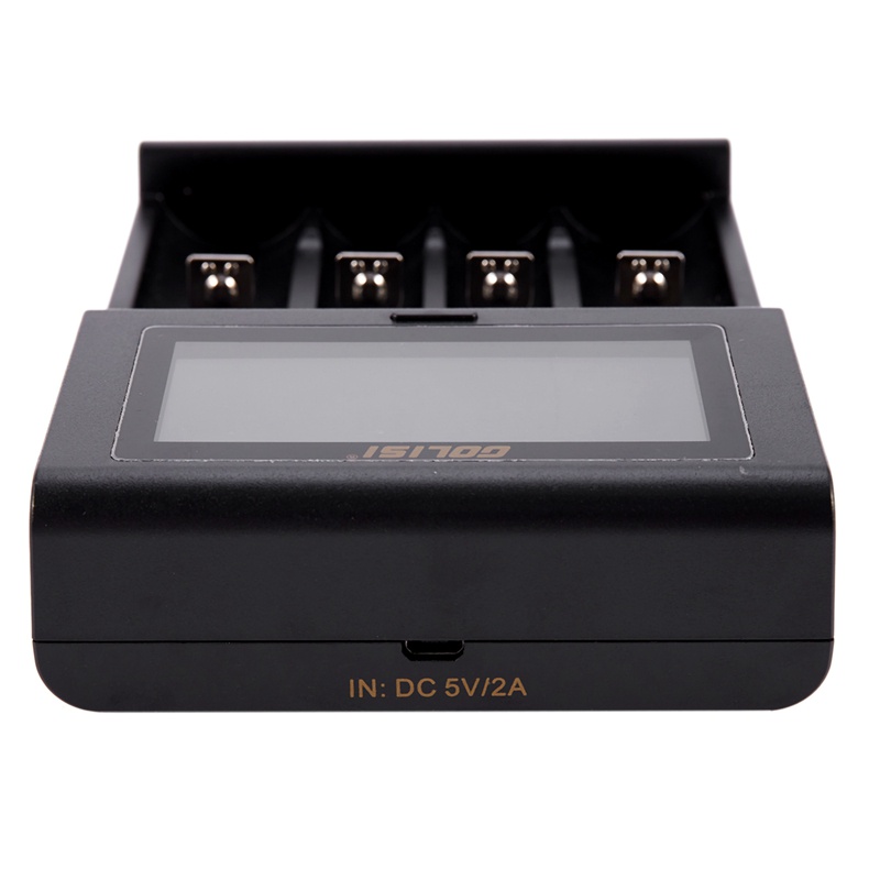 Cục Sạc Nhanh Thông Minh Golisi I4 2.0A Màn Hình Lcd Cho Pin Li-Ion 18650 26650 20700 Aa Aaa