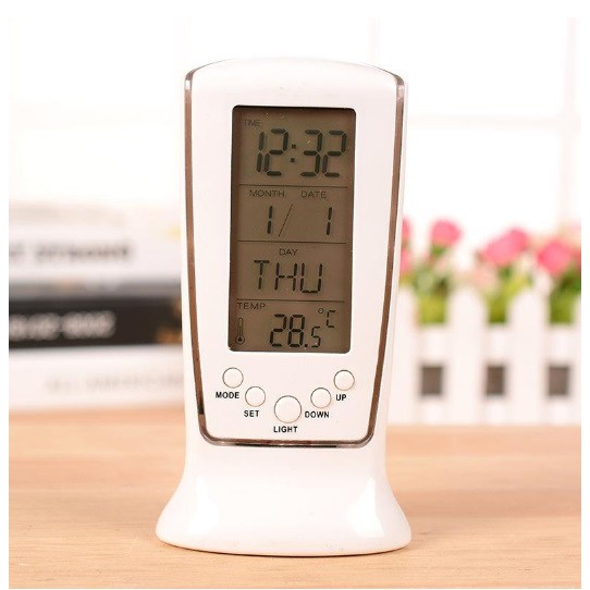 Đồng Hồ Điện Tử Để Bàn Đa Năng Có Báo Thức, Lịch, Đèn Led - SQUARE CLOCK DS-510