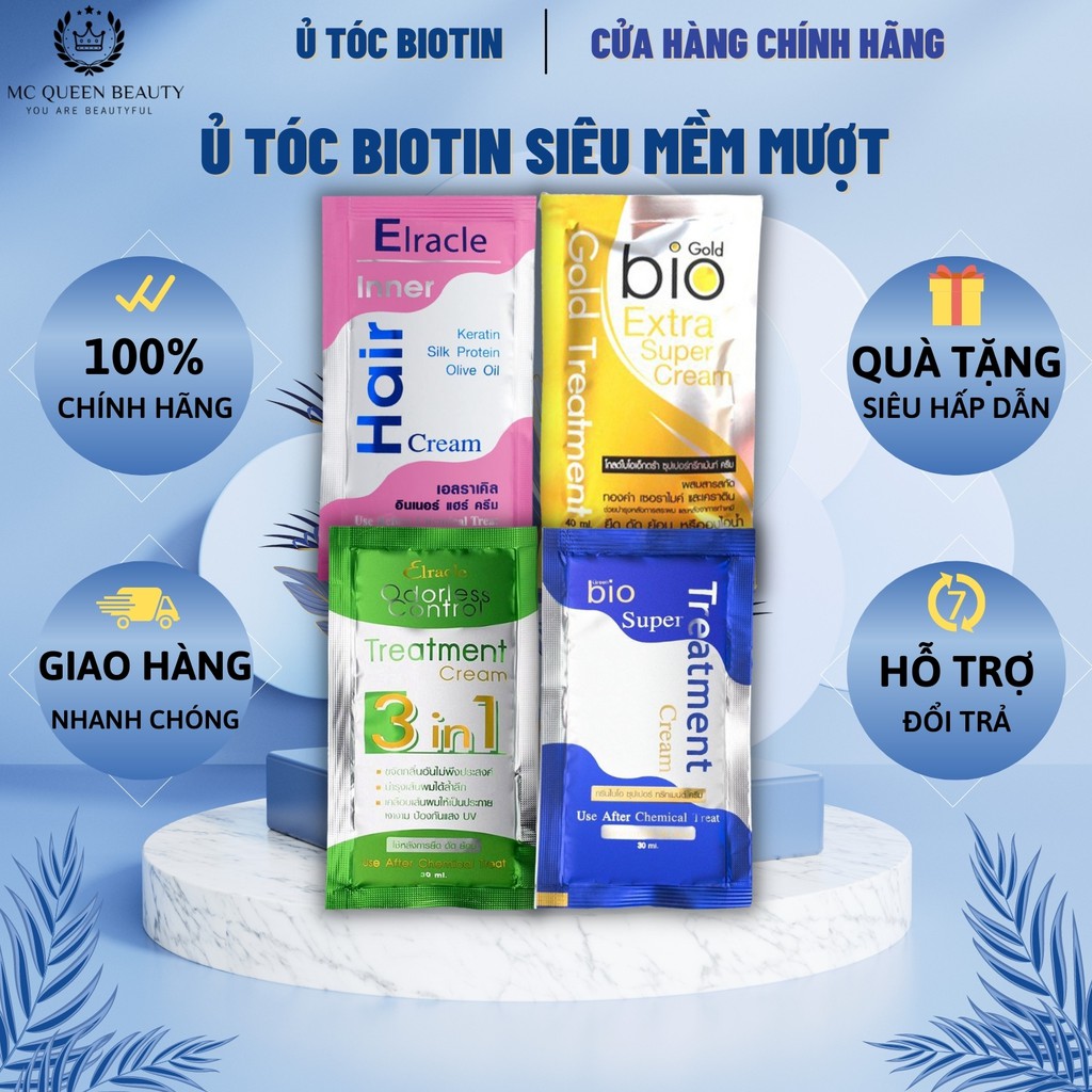 Ủ tóc Bio Super Treatment Thái Lan giúp tóc siêu mềm mượt, phục hồi hư tổn, kiểm soát dầu, kích mọc tóc - QUEEN BEAUTY