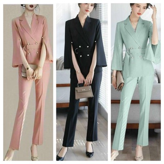 Set bộ vest quần dài kate lụa sang trọng thanh lịch by4571