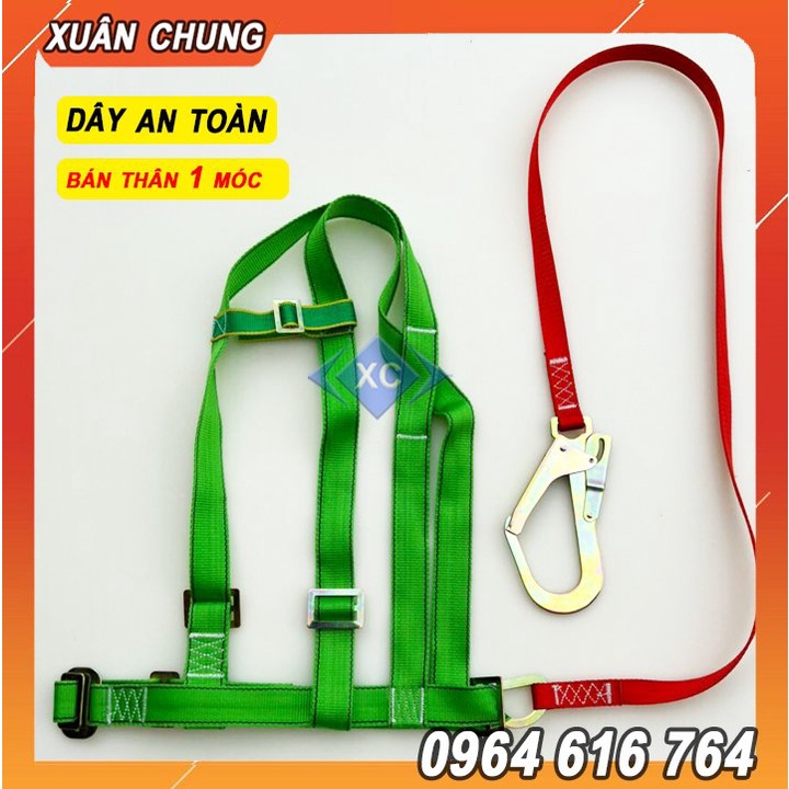 Dây đai an toàn bán thân 1 móc,2 móc đảm bảo chất lượng, an toàn tuyệt đối đạt tiêu chuẩn làm an toàn làm việc trên cao