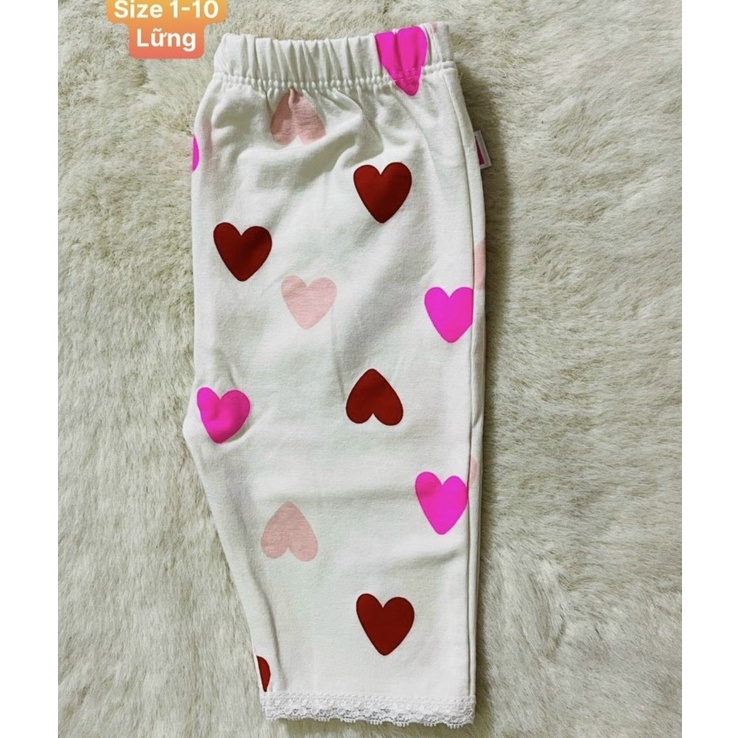 Quần legging Lửng Cho Bé Gái Thun Cotton Co Dãn Mịn (4-25kg)