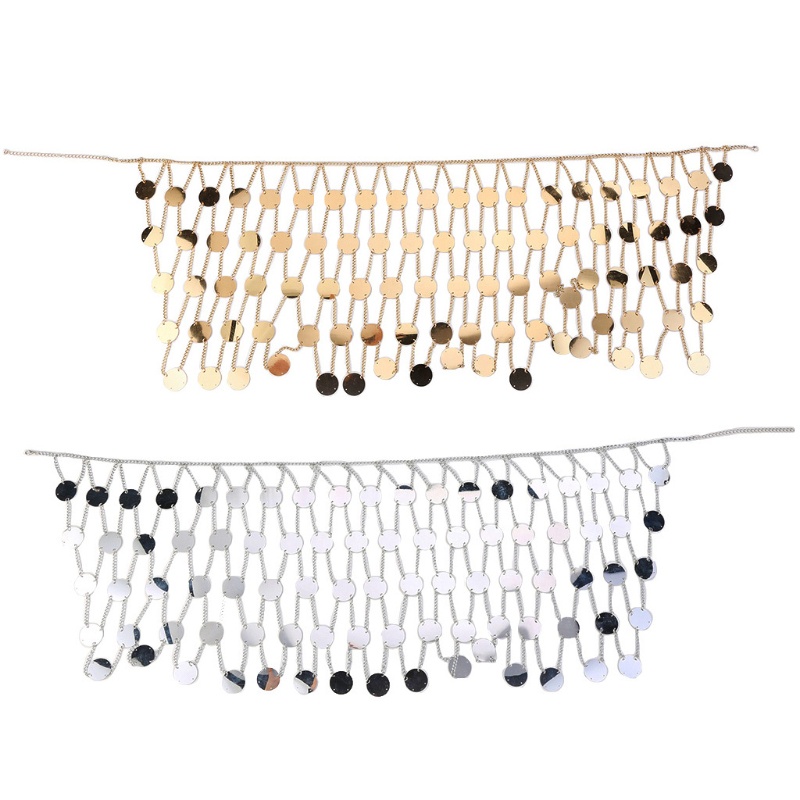 Dây xích lưới phối các điểm tròn lấp lánh đeo thắt lưng trang trí váy múa bụng / đồ bơi đi biển cho nữ