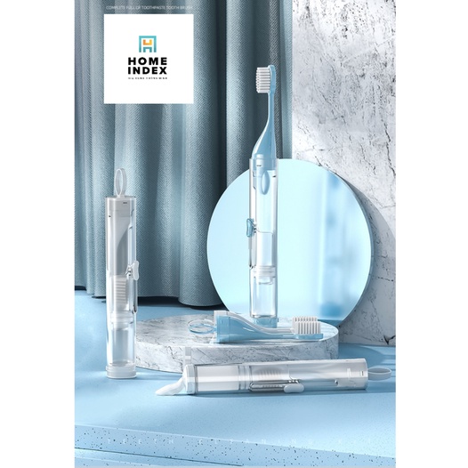 Bàn chải kết hợp tuýp đựng kem du lịch