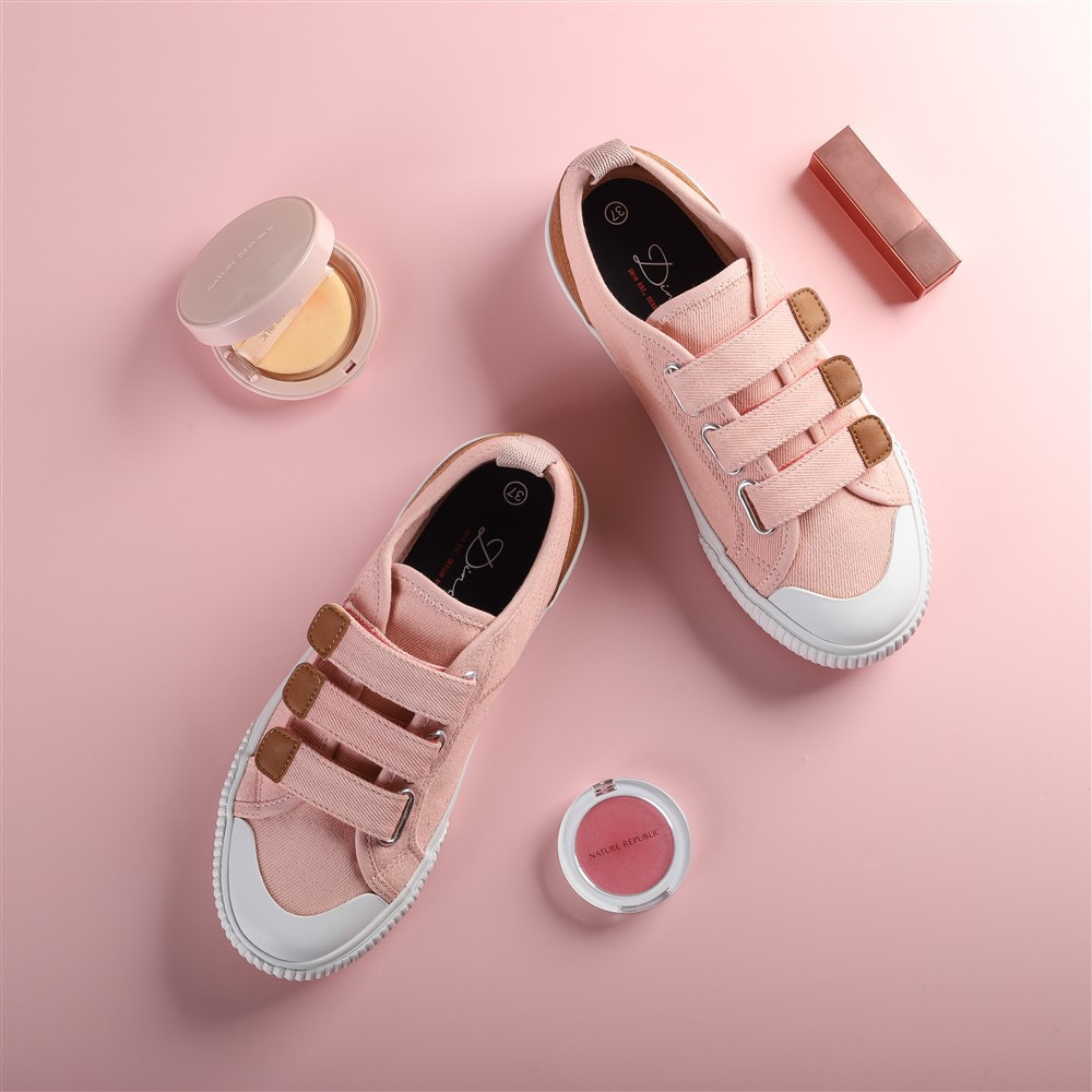 Giày Sneaker Vải Nữ DINCOX E01 Quai Dán Nữ Tính E01 Pink