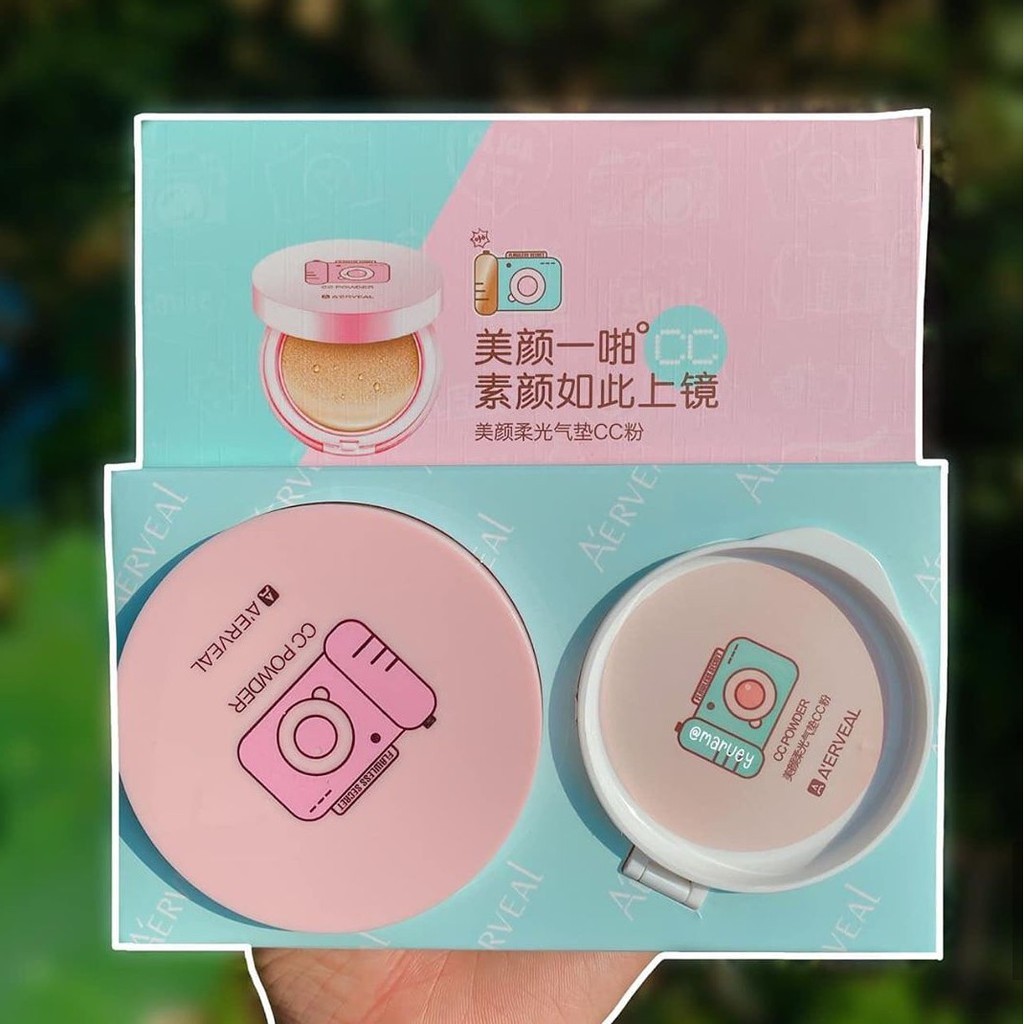 [Nội Địa Trung] (1+1) Full Set Phấn Nước Nền A'ERVEAL Máy Ảnh CC Powder Tặng Kèm Lõi Thay Dễ Thương