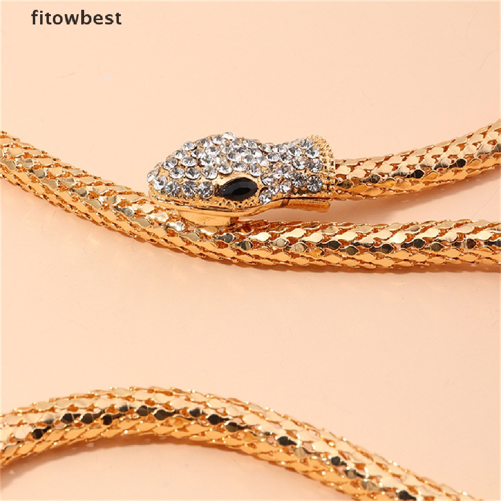 Vòng đeo tay/ Dây chuyền kiểu rắn đính đá zircon phong cách bohemian dễ thương thời trang
