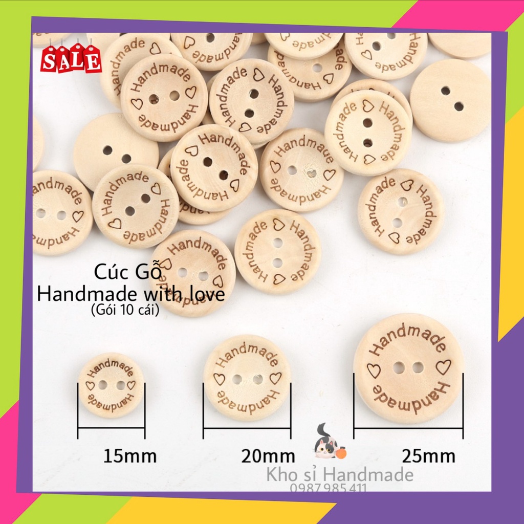 Cúc gỗ handmade with love