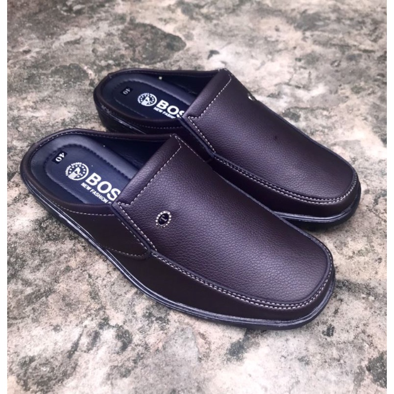 Dép bít mũi nam cao cấp_da mềm _mã SP19_size từ 38-43_màu nâu- mẫu mới nhất hiện nay