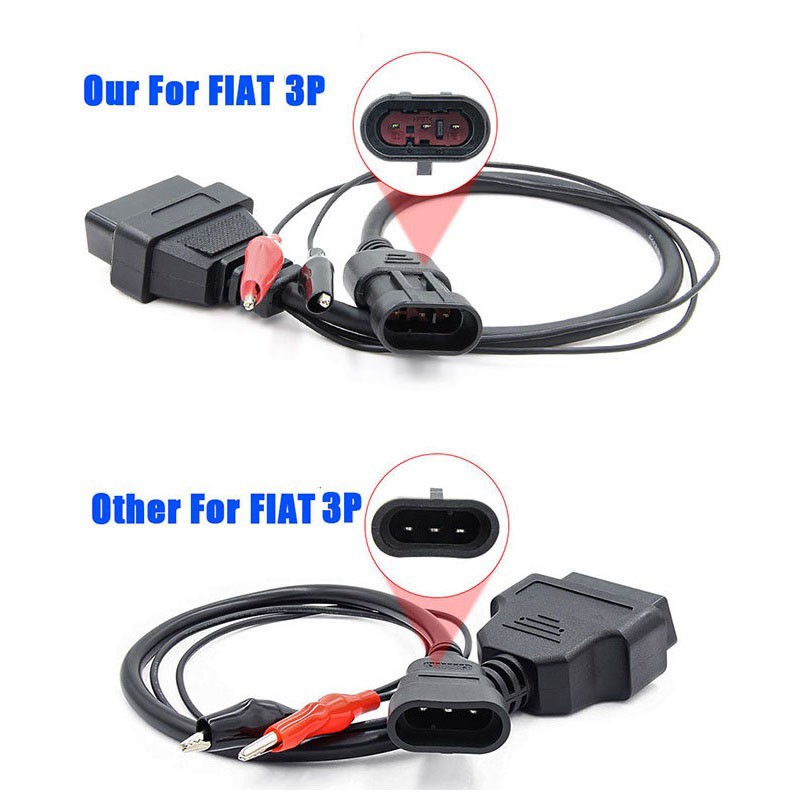 for Alfa Lancia Fiat 3 Pin to 16 Pin OBDII OBD2 Connector Adapter Car Cable Obd for Fiat 3Pin Diagnostic Cable