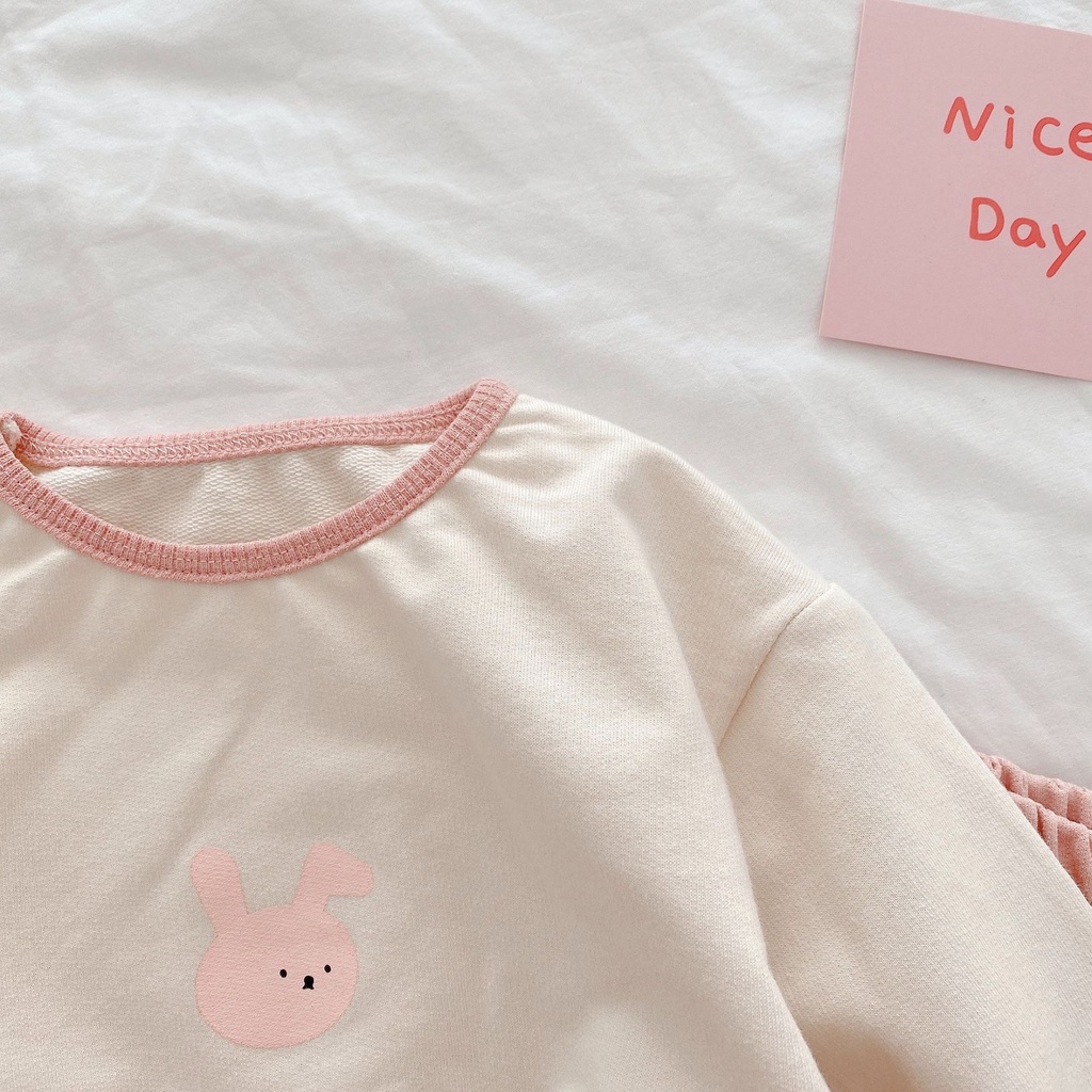 Bộ đồ trẻ em 3 màu thỏ gấu khủng long cute đáng yêu, quần có họa tiết theo động vật