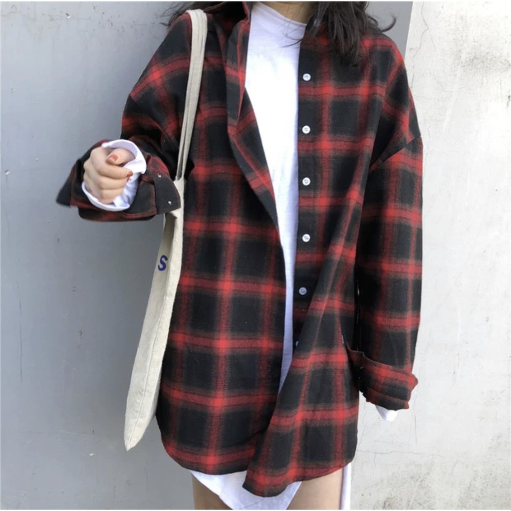 Áo sơ mi carro mẫu form rộng cá tính siêu hot hit