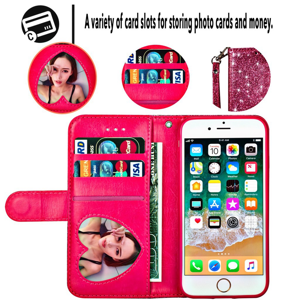 Luxurymulti-function zipper Phone bag for iPhone 7 8 PLus Flip stand cover | BigBuy360 - bigbuy360.vn