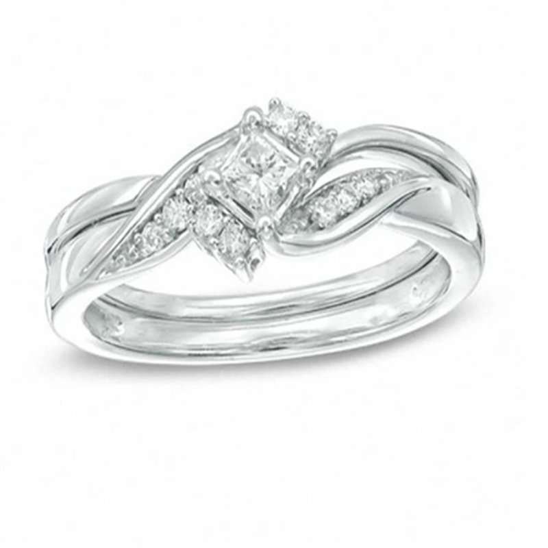 Nhẫn Đính Đá Zircon Trắng Phong Cách Vintage Cho Nữ