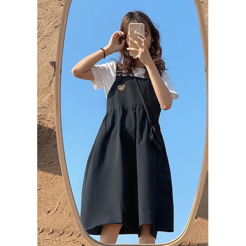 Bộ Trang Phục Mùa Hè 2022 Gồm Áo Sơ Mi Và Váy Yếm Phong Cách Hàn Quốc Mới Cho Nữ