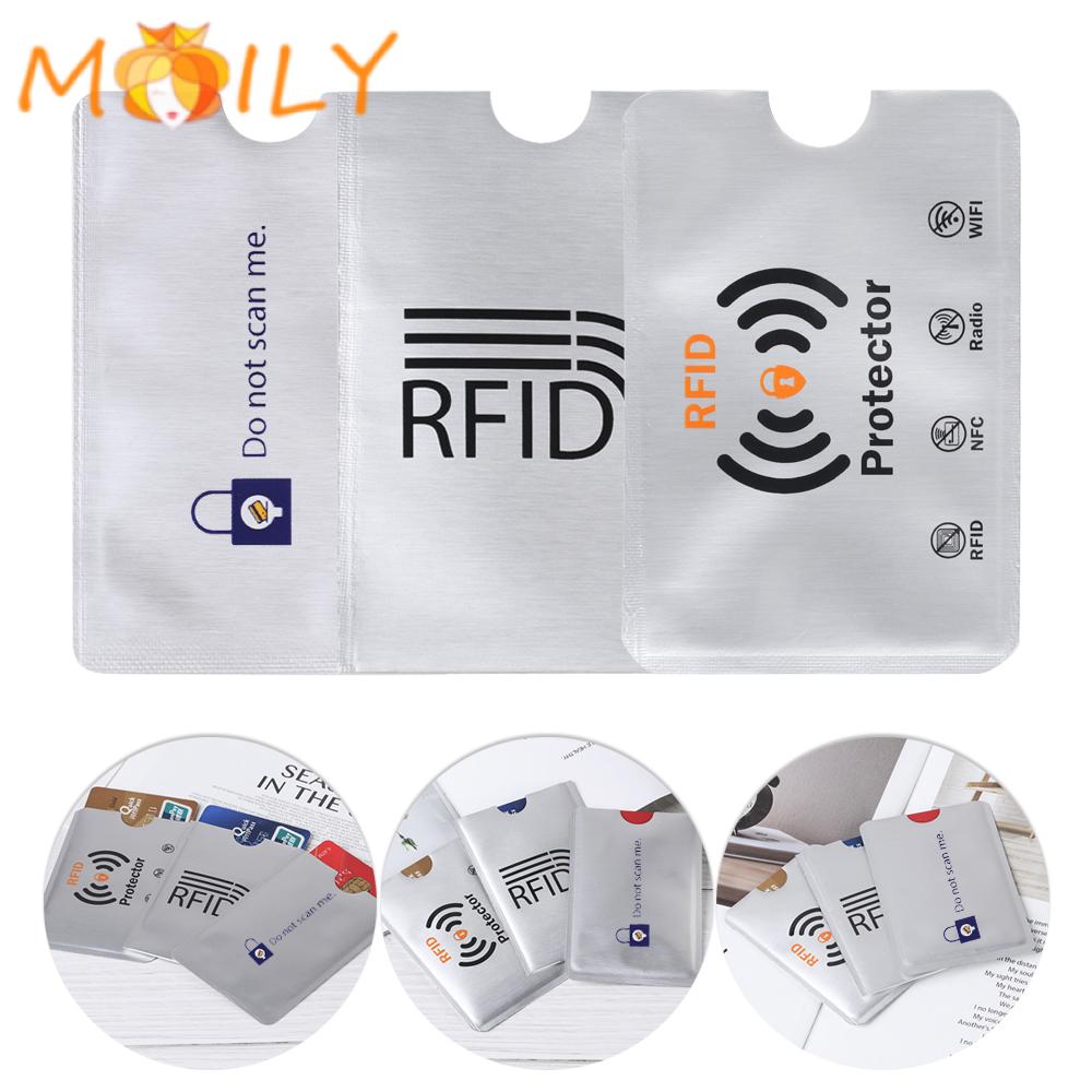 Set 10 Bao Đựng Thẻ Id Rfid Bằng Nhôm Chống Trộm Giá Đỡ