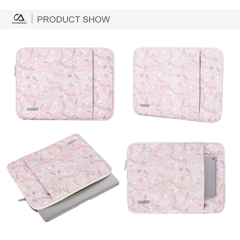 CanvasArtisan Túi đựng máy tính bảng in họa tiết hoa chống thấm nước cho Mavbook Matebook Air Pro M1 M2 11/ 12/ 13/ 14/ 15 Inch