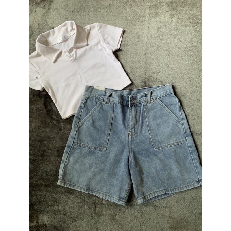 [Mã FAMAYWA giảm 10K đơn 50K] Quần Short Jeans Đai Chéo Túi Vuông, Quần Ngố Jean Lửng Nữ Form Rộng Trơn Basic, Labibi | BigBuy360 - bigbuy360.vn