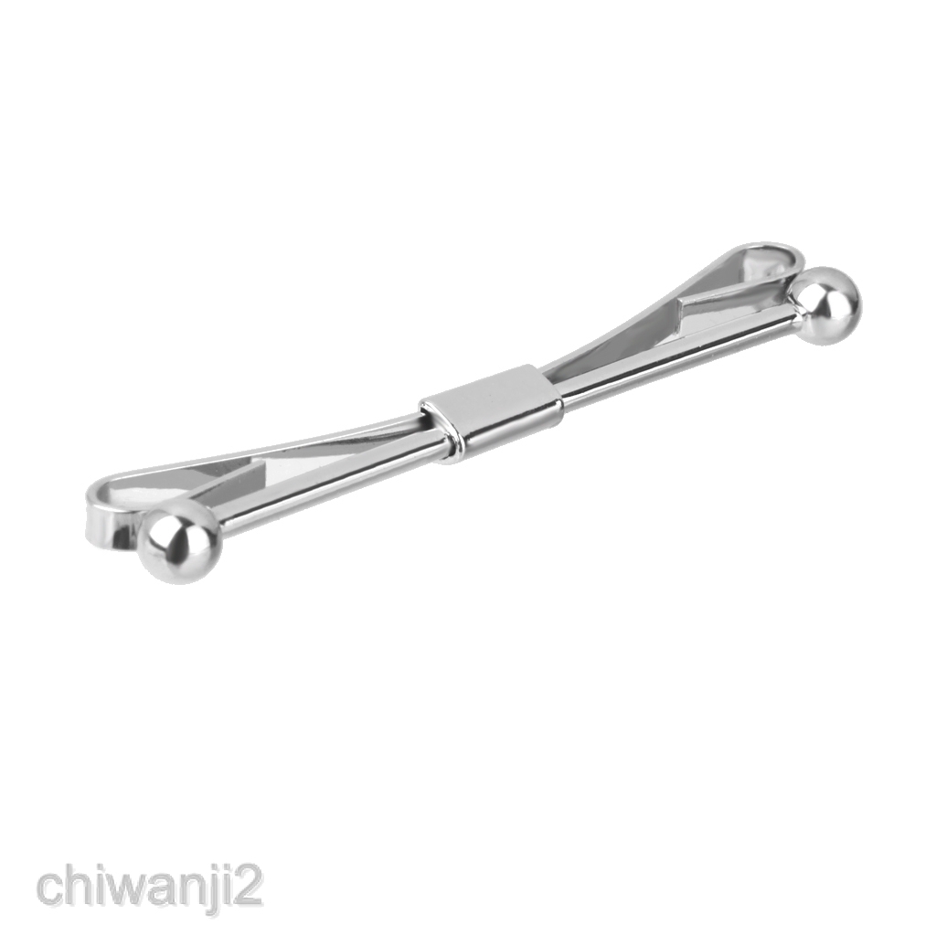 Set 2 kẹp cà vạt kết hợp với cổ áo sơ mi màu vàng/ bạc dùng làm quà tặng dành cho nam