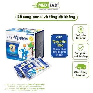 Pre Vipteen 2 bổ sung canxi cho trẻ, tăng sức đề kháng cho bé - Hộp 20 gói - có tem tích điểm Previpteen
