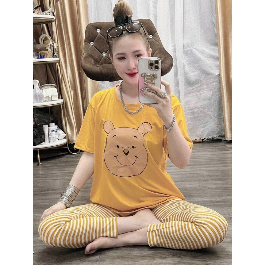 Bộ Sắc Màu Mặc Nhà Nữ, Mặc Đi Chơi Áo Thun Quần Ôm Thun Gân, Mẫu Đẹp, Màu Hot
