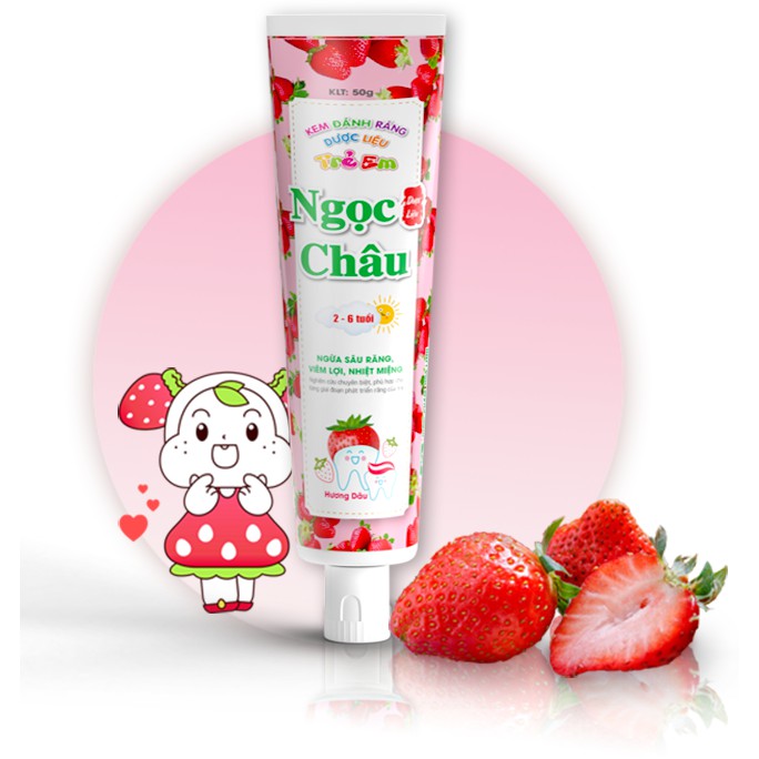 Kem đánh răng dược liệu Ngọc Châu Trẻ Em hương dâu